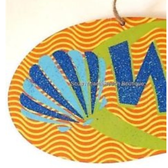 WELCOME Flip Flop Wood Tiki Bar Sign Luau Island Beach House Decor Wall Door - Picture 2 of 7